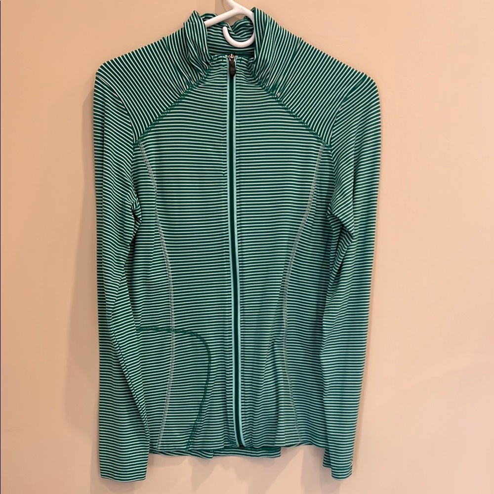 Lole Green Striped Long Sleeve Top